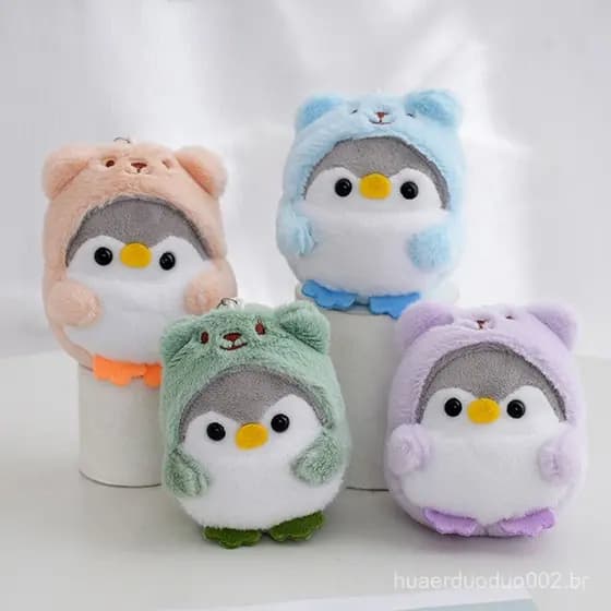 Transformação pinguim brinquedo de pelúcia saco boneca pingente presente YL316