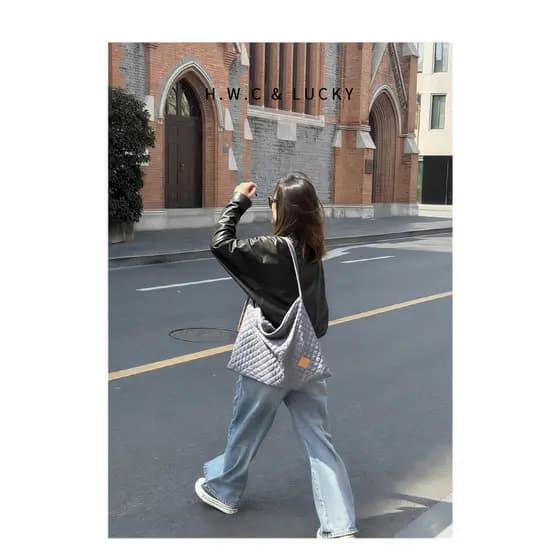Bolsa feminina para computador de grande capacidade Casual estilo simples bolsa mensageiro de ombro