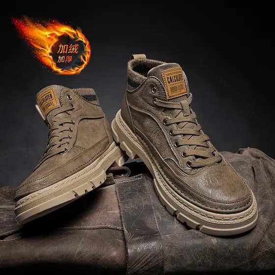 Botas Martin masculinas de cano alto com ferramentas britânicas Botas de neve impermeáveis e resistentes ao desgaste Bot