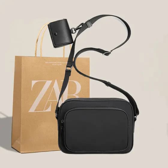 2025 outono inverno novo estilo bolsa masculina Street Wear preto macio náilon Diagonal saco masculino Casual ombro câme