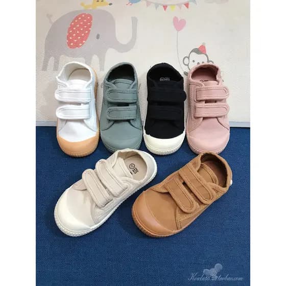 Primavera outono novo estilo crianças sapatos de lona meninos meninas Velcro respirável sapatos casuais do bebê jardim d