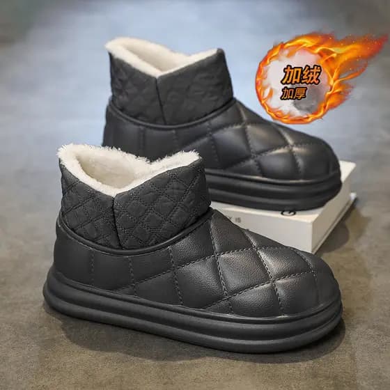 Sapatos de algodão masculino inverno 2026 novo estilo forro de lã quente sola grossa pão botas de algodão pele masculina