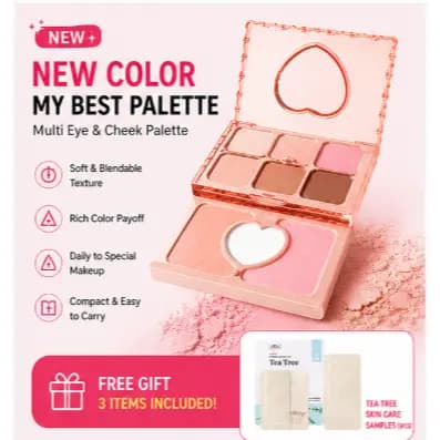 Paleta De Sombras 6 Opções De Cores Aparência De Maquiagem Natural + Presente Grátis 3 Peças Aleatórias