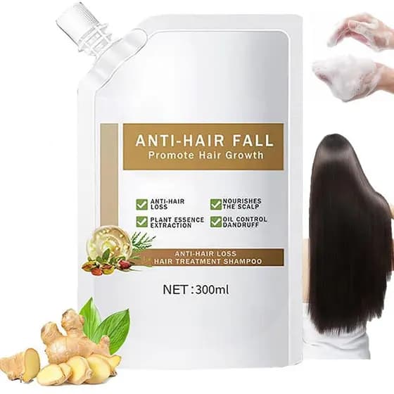 Shampoo Anti-Queda de Cabelo, Promove o Crescimento Capilar, Shampoo de Tratamento para Queda de Cabelo, Rico em Vários