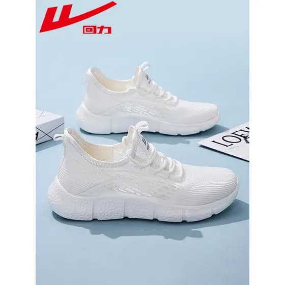 Puxar para trás sapatos masculinos sapatos esportivos 2026 novo estilo malha branca respirável leve sola macia absorção