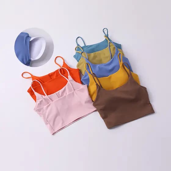 Camisola escovada feminina, roupa íntima externa de secagem rápida, sutiã esportivo Fitness, novo estilo, Yoga, alças fi