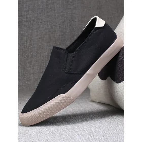 Ultra-leve sola macia respirável sapatos de pano preto preguiçoso deslizamento na boca redonda velho pequim sapatos de p