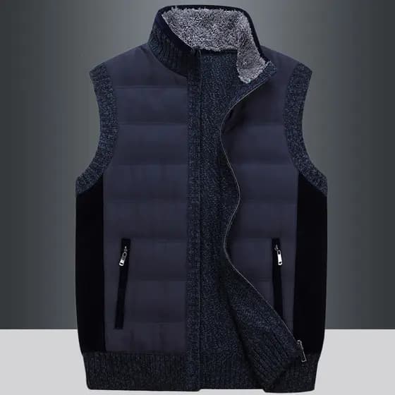 Colete masculino genuíno de alta qualidade outono novo estilo Casual colete de malha gola sem mangas jaqueta tamanho gra