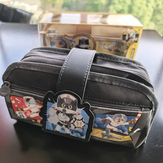 2026 Escola Novo Estojo Anime Estojo Preto Gato Xerife Flip Multifuncional Bolsa de Papelaria de Grande Capacidade Estoj