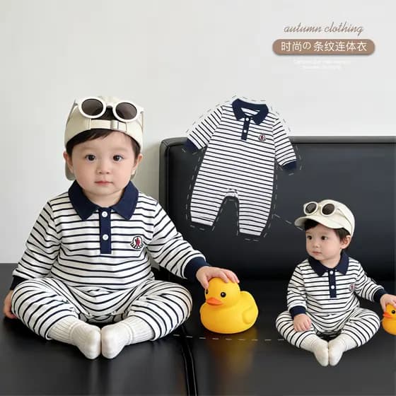 Macacão de bebê para bebê lapela POLO macacão outono novo estilo meninos macacão do bebê crianças recém-nascidas macacão