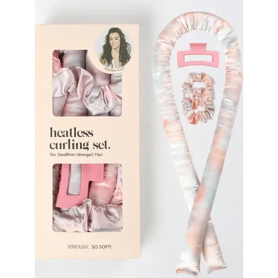 Modelador de cabelo cetim sem calor conjunto de ferro de ondulação dormir cabeleireiro preguiçoso Tie-dye curling ferram
