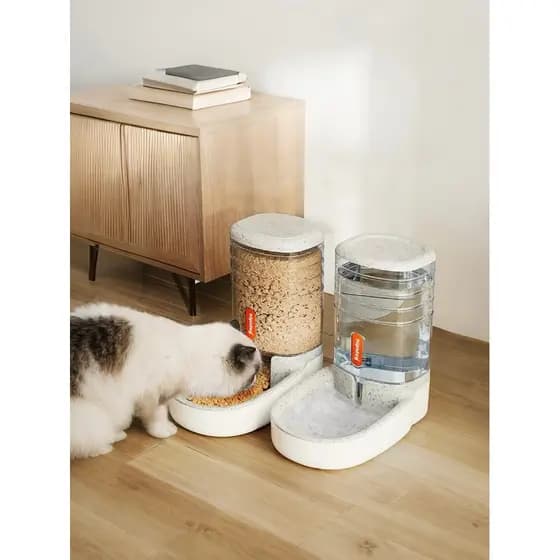 Bebedouro automático para animais de estimação, alimentador de grande capacidade para gatos, conjunto de tigela para cãe