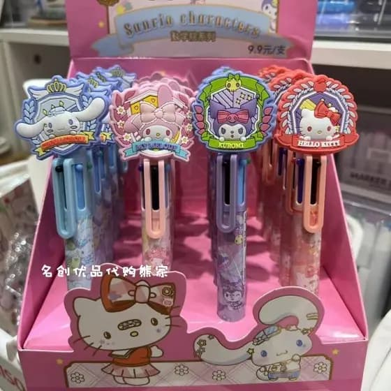 MINISO Sanrio Jk Academy 6 cores caneta esferográfica papelaria caneta assinatura boneca grande