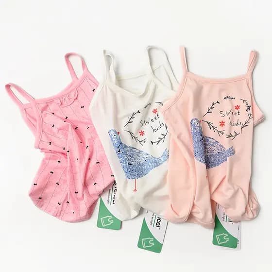 77658 Camisola Meninas Casa Arco Colete Infantil Bottoming Fino Top Fresco Respirável