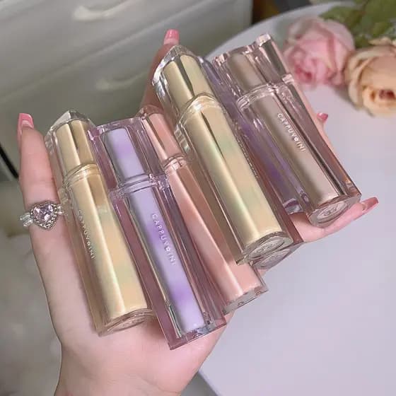 Maquiagem cappuvini Ice Tea Mirror Water Gloss Lip Gloss Hold Maquiagem Fácil de Colorir Vidro Jelly Lip Gloss