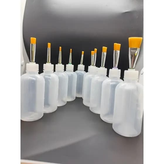 Escova cola ferramenta útil cola para fora pote garrafa transparente álcool garrafa escova Industrial resina garrafa col