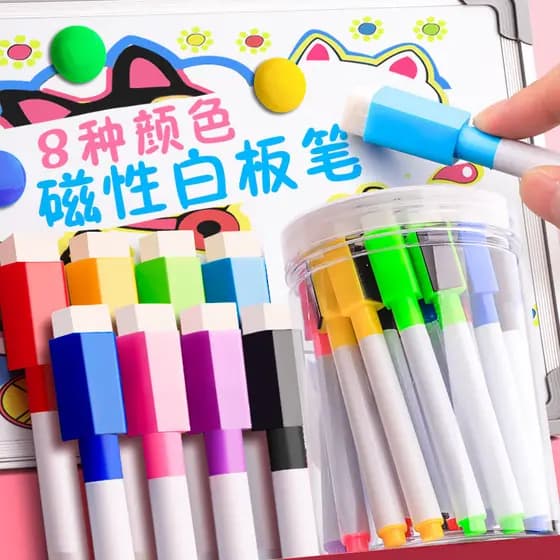 Caneta apagável para quadro branco de cor não tóxica para crianças Uso do professor Caneta para quadro negro à base de á