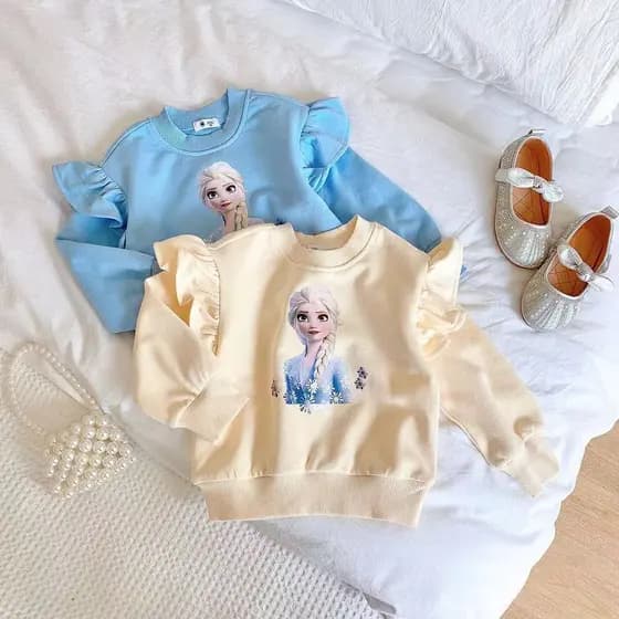 Meninas moletom outono inverno novo estilo médio pequeno crianças moda pulôver bebê menina dos desenhos animados impress
