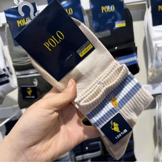 Meias POLO masculinas primavera verão meias esportivas 3897 meninos meias de cintura média meias de tubo médio malha 100