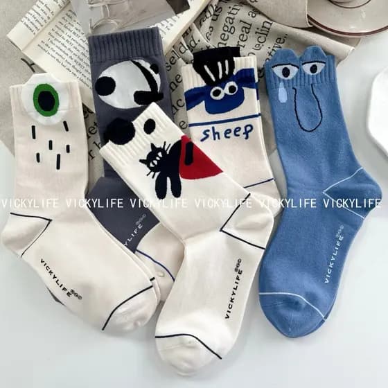 Estilo coreano meias femininas outono inverno estilo Mid-Tube meias ins na moda japonês faculdade mocassins feminino mei