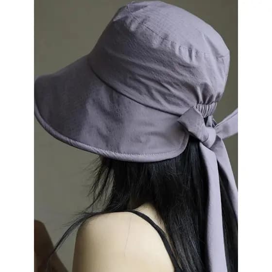 Chapéu de balde com cadarço de secagem rápida ao ar livre feminino verão leve frente longa volta curto chapéu de sol tam