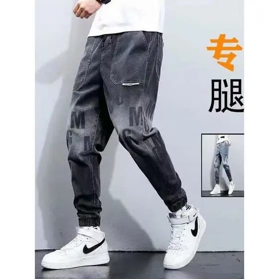 Calças de brim masculinas calças de 9 pontos calças na moda marca Ruffian bonito masculino Harem calças masculinas na mo