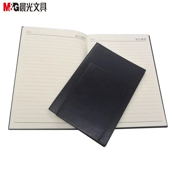 Chenguang caderno de couro preto, diário, registro, escritório de negócios, bloco de notas, diário
