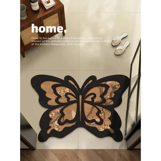 Estilo Medieval borboleta tapete de banheiro em forma especial Irregular toalete absorvente pé esteira lavatório Diatom