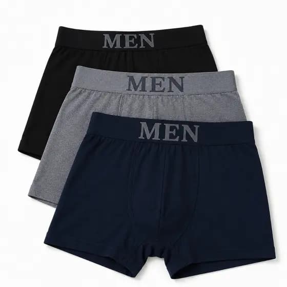 Kit 3 Cuecas Boxer MEN Masculina Microfibra Sem Costura Alta Elasticidade Confortável Respirável.