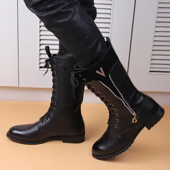 Primavera sapatos masculinos respirável botas espessadas de alta qualidade botas gerais botas masculinas botas de alta q