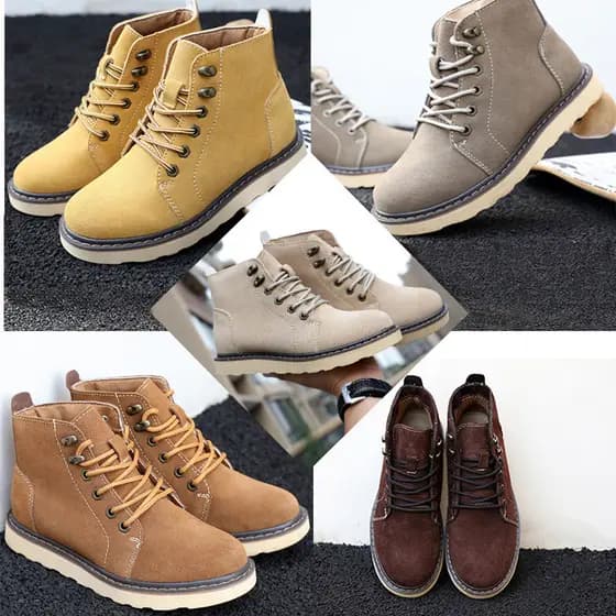 Couro genuíno de alta qualidade sapatos femininos ao ar livre Martin botas All-Match botas gerais botas curtas à prova d