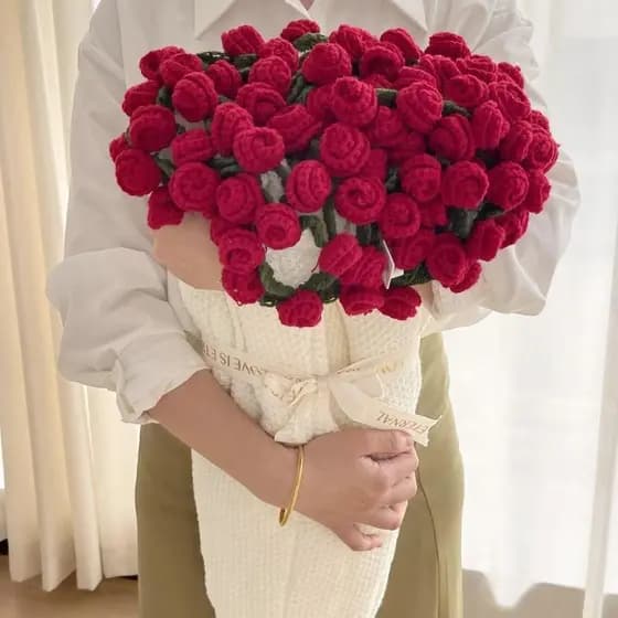 Cobertor de buquê de rosas com acabamento, cobertor tecido à mão, cochilo de escritório, sofá, presente de menina para n