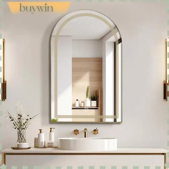 Espelho Oval Penteadeira 3 tons de Led, Jateado, Botão Touch, Fonte Slim Várias Medidas Janelinha