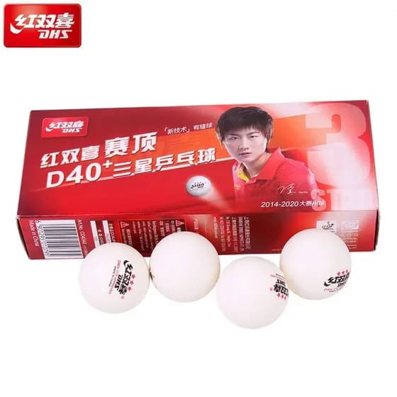 Bolas de Tênis de Mesa Double Happiness 3 Estrelas D40+, Novo Material, Pacote com 10.