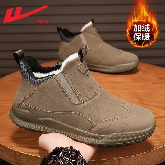 Puxar para trás sapatos masculinos inverno um Pedal engrossado preguiçoso capa pé condução sapatos de algodão velo quent