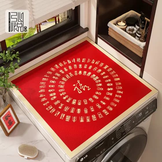 Novo estilo 2026 festivo vermelho máquina de lavar roupa esteira toalha de mesa à prova dwaterproof água protetor solar