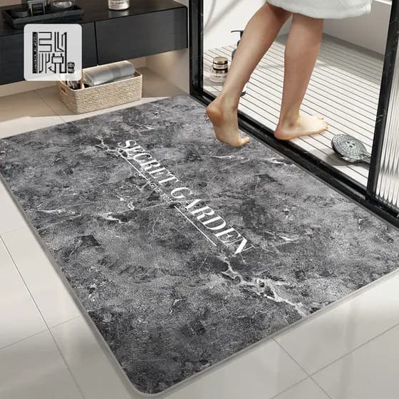 Novo estilo de secagem rápida tapete de porta de banheiro absorvente antiderrapante tapete de pé tapete de porta de entr