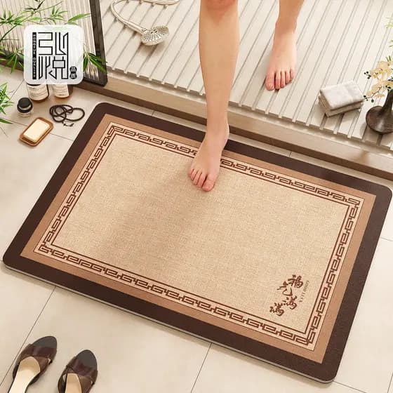 2026 novo estilo tapete absorvente de banheiro tapete de porta de banheiro doméstico antiderrapante tapete de banheiro d