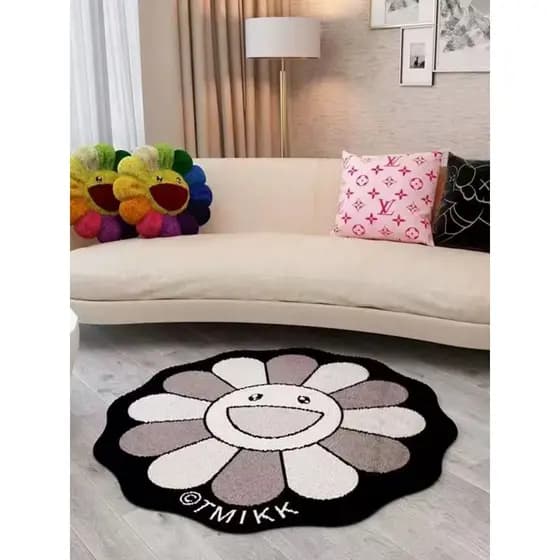 Tapete colorido de girassol, entrada, círculo, lã, porta, quarto, banheiro, arte decorativa exclusiva, antiderrapante, t