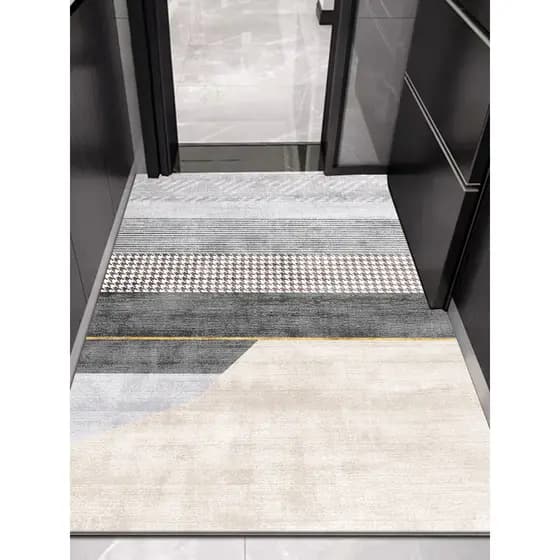 Tapete de porta de entrada tapete de porta luz luxo simples moderno casa cinza entrada pé tapete porta