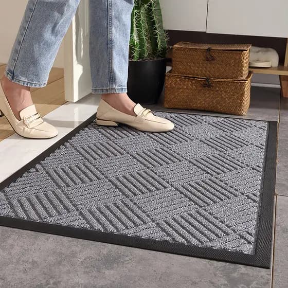Hongcoral casa ao ar livre porta de entrada tapete de borracha porta de entrada estilo nórdico Anti-deslizamento tapete