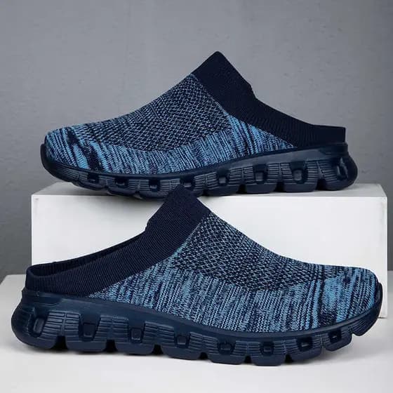 Baotou meia chinelos masculinos verão respirável malha sandálias chinelos sapatos casuais deslizamento leve sapatos de l
