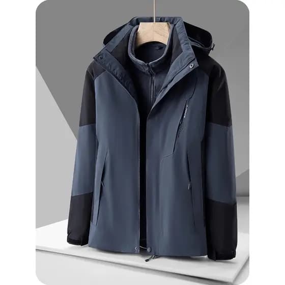 Woodpecker três em um jaqueta três em um outono inverno jaqueta masculina destacável ao ar livre lã-velo