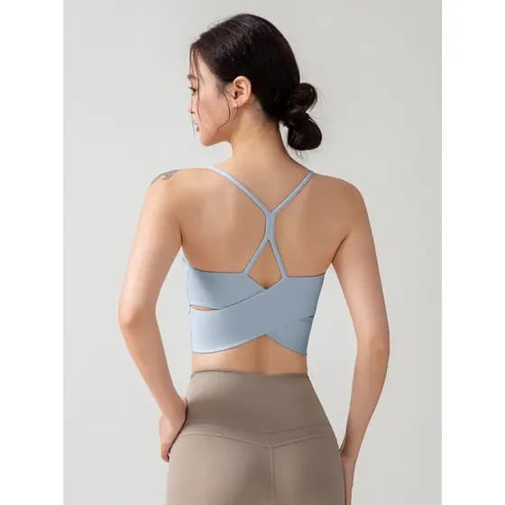 Vitalidade pequeno café Yoga roupa interior feminina exterior usar de uma peça cruz bela volta roupas de Fitness colete