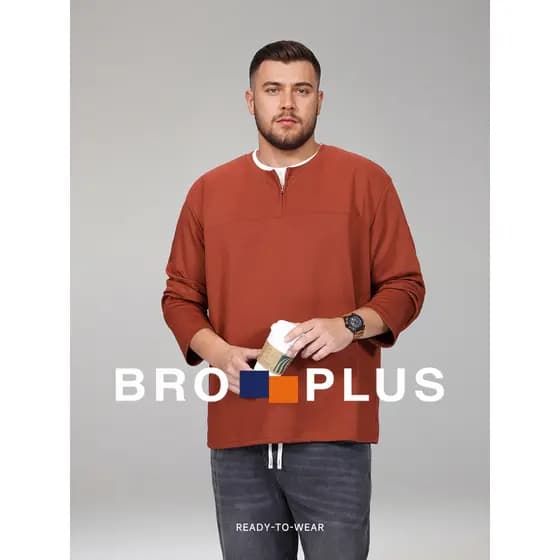 Fat Brother Retro moletom masculino plus Size mais gordura mais roupas de outono gordura Casual solto meio zíper camisa