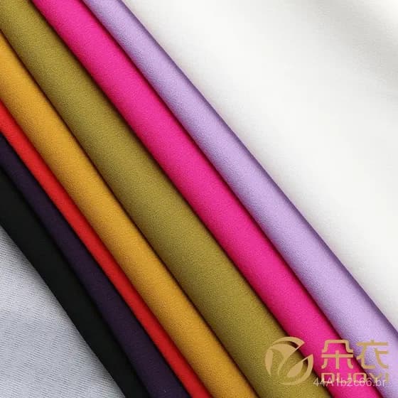 Tecido de poliéster 75D amassado, tecido para camisa e saia feminina primavera/verão, material chiffon.