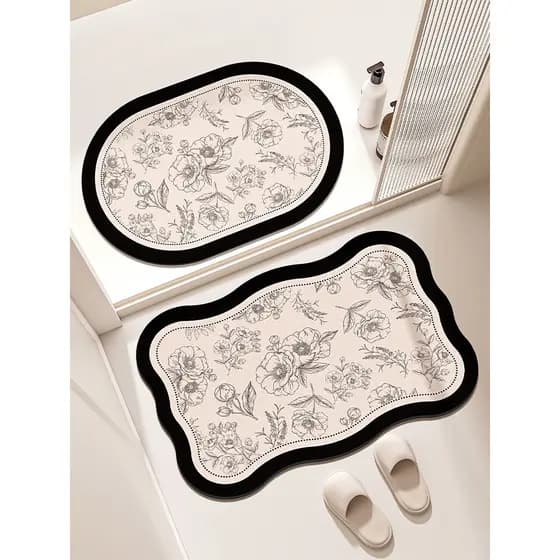 Tapetes de banheiro Diatom lama antiderrapante absorvente almofada macia banheiro cozinha pés tapetes porta do banheiro