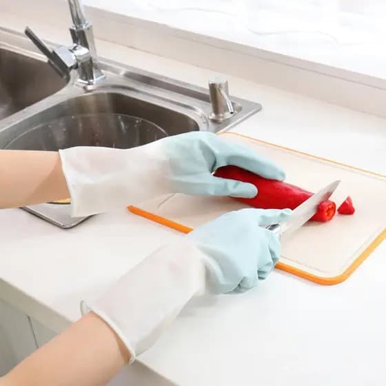 Luvas elegantes para lavar louça, para limpeza de cozinha e banheiro, luvas de borracha resistentes à sujeira e ao desga