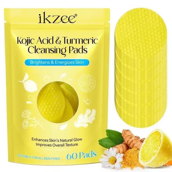 Pads de Limpeza com Ácido Kójico e Cúrcuma, a pele parece visivelmente revitalizada, reduz a aparência de manchas escura