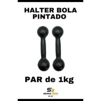 Par Halter Bola Pintado 1 KG Fitness Ginastica Treino Casa GYM